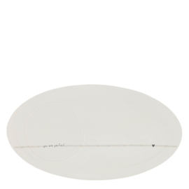 Oval Plate | You are Perfect | 26 cm | Titane/Zwart | Bastion Collections