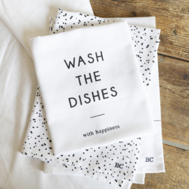 Theedoek | Wash the Dishes | Wit/Zwart | Bastion Collections