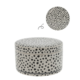 Ceramic Box Confetti | Set 2 stuks Ø: 10 & 12 cm | Titane/Zwart | Bastion Collections