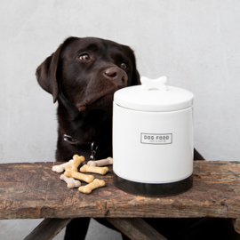 Voorraadpot Dog Food | Large | Wit/Donkergrijs | Bastion Collections