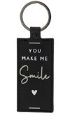 Sleutelhanger | You make me Smile | Zwart | Bastion Collections