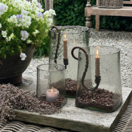 Windlicht Fien Medium | Antiekglas | 29,5 x 21,5 cm | Puur wonen