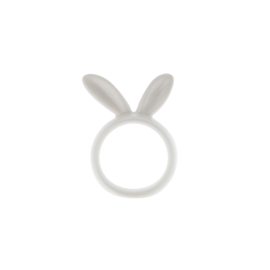 Servetring Bunny Ears | Wit/Zwart | Bastion Collections