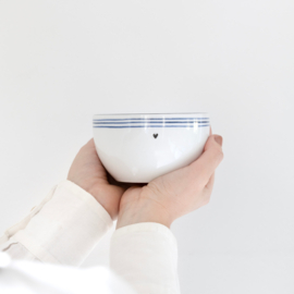 Bowl Small | Blue Stripes | Ø:12 cm | Iris Blue | Bastion Collections