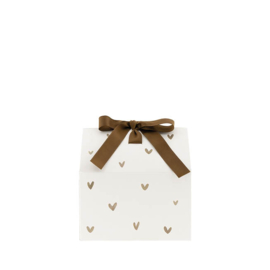 Gift Box with Hearts Brown | 13,5x17,5 cm | Bastion Collections