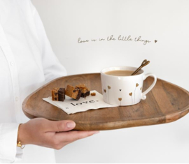 Servetten LOVE | Small | 20 pcs 12,5 x 12,5 cm | Wit/Caramel | Bastion Collections