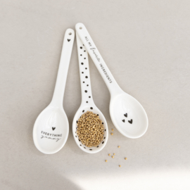 Food Spoon | Hearts | 16 cm | Wit/Zwart | Bastion Collections