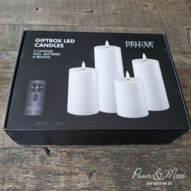 LED Kaarsen Giftbox Wit | Incl. Afstandsbediening & Batterijen | Deluxe Homeart