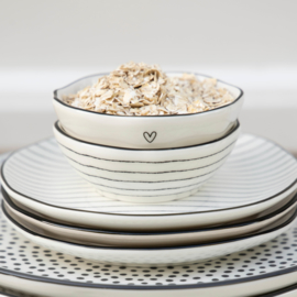 Saus Bowl | Heart | Small Ø: 8cm | Wit/Zwart | Bastion Collections