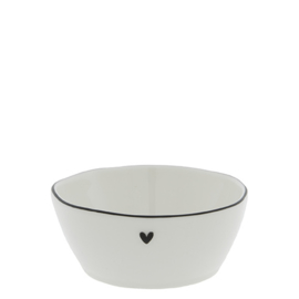 Saus Bowl | Heart | Medium Ø: 9,5 cm | Wit/Zwart | Bastion Collections