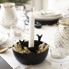 Candle Bowl Deer | Black | Ø:15,5 cm | Bastion Collections