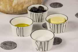 Bowl Mini | Set 4 | Salt, Butter,  Oil & Olive | Bastion Collections