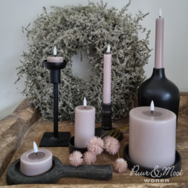 LED Dinner Candle set 2 stuks | Dusty Rose | Ø:2,2 x 15 cm | Deluxe Homeart