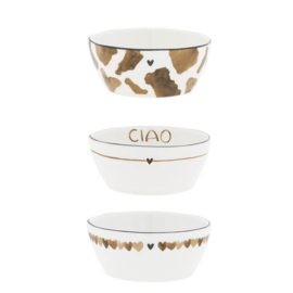 Saus Bowl Hearts allround | Ø: 9,5 cm | Brown | Bastion Collections