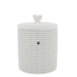 Voorraadpot Stripes  | Large 1400 ml | Wit/Zwart | Bastion Collections