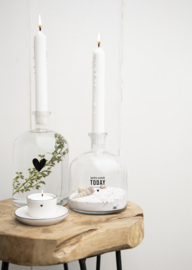 Candleholder | Hartje ♥ Zwart | Wit/Zwart | Bastion Collections