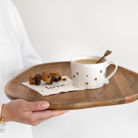 Servetten LOVE | Small | 20 pcs 12,5 x 12,5 cm | Wit/Caramel | Bastion Collections