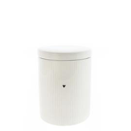 Voorraadpot Relief | Medium 750 ml | Wit/Zwart | Bastion Collections