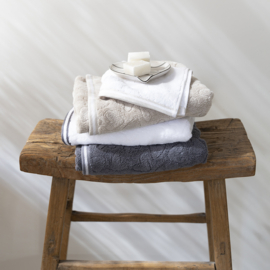 Keuken Handdoek | 50 x 50 | Dark Grey Edge  White | Bastion Collections 