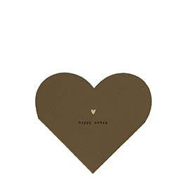 Notitieboekje Hart Leatherlook | Taupe | Happy Notes | Bastion Collections