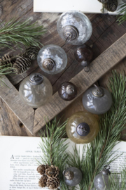 Kerstballen Mini Metal Chips | Grey | Zakje 8 stuks | IB Laursen