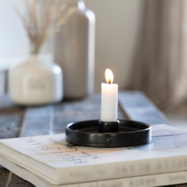 Candleholder Round Matt Black | Ø: 12 cm | Bastion Collections