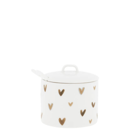 Suikerpot Brown Hearts & Lepeltje | | Bastion Collections