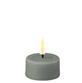 LED Waxinelichtjes Real Flame | Salvie Green | 2 stuks | Ø:4 x 4,5 cm | Deluxe Homeart