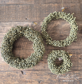 Krans met Houten Kralen | Ø:25 x 5 cm | Groen | IB Laursen