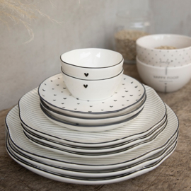 Dinner Plate Stripes | Wit/Zwart | 27 cm | Bastion Collections