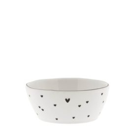 Saus Bowl Hearts | Ø: 9,5 cm | Wit/Zwart | Bastion Collections