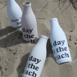 Fles "A day at the Beach" Licht Blauw