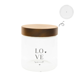 Voorraadpot Houten Deksel | LOVE | Small | Bastion Collections
