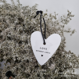 Keramiek Decoratie Hartje | Love without Limits ♥ | Bastion Collections