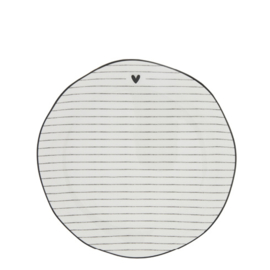 Dessert Plate | Stripes | Ø:19 cm | Wit/Zwart | Bastion Collections