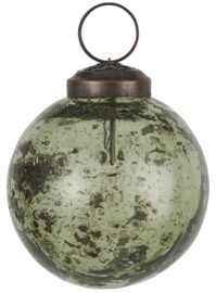 Kerstbal Glas Metal Chips | Moss Green | Small | IB Laursen