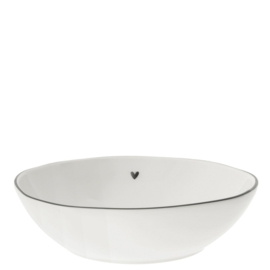 Soup Plate | Little Heart ♥ | Wit/Zwart | Ø:21 cm | Bastion Collections