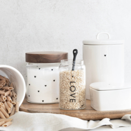 Voorraadpot Heart | Large | Wit/Zwart | Bastion Collections