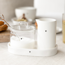 Suikerpot Heart & Lepeltje | Glas | Bastion Collections