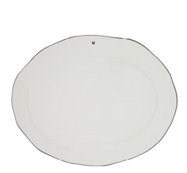 Servingplate | 37x30 cm | Wit/Zwart | Bastion Collections