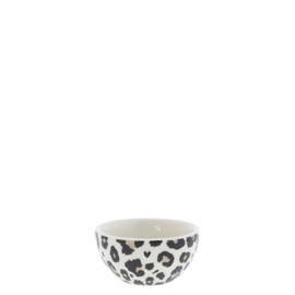Bowl Mini | Leopard | Ø:6 x 3 cm | Wit/Zwart | Bastion Collections