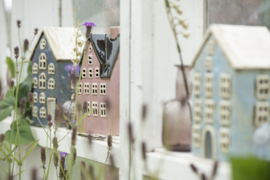 Huis Nyhavn voor Theelicht met Grijze Deur | Jeans Blauw | IB Laursen