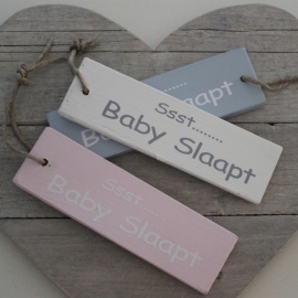 Houten Label "Ssst... Baby Slaapt"