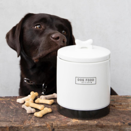 Voorraadpot Dog Food | Large | Wit/Donkergrijs | Bastion Collections