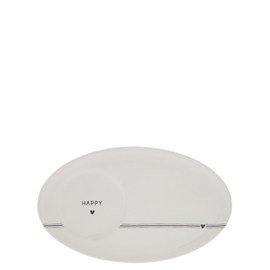 Espresso Plate | Happy | Wit/Zwart | Bastion Collections