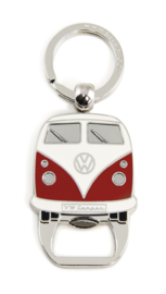 VW Campervan Sleutelhanger & Flesopener Rood