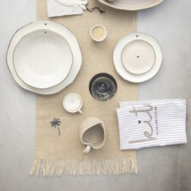 Soup Plate | Stripes "Little ♥" Zwart | Ø:21 cm | Bastion Collections