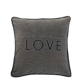 Kussenhoes LOVE | 50 x 50 | Naturel/Zwart | Bastion Collections