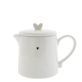 Theepot White with little Heart | Bastion Collections