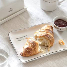 Sushi Plate | Happiness is Served | 22 cm | Wit/Zwart | Bastion Collections